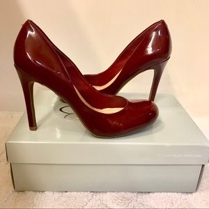 Jessica Simpson Ruby red patent pumps